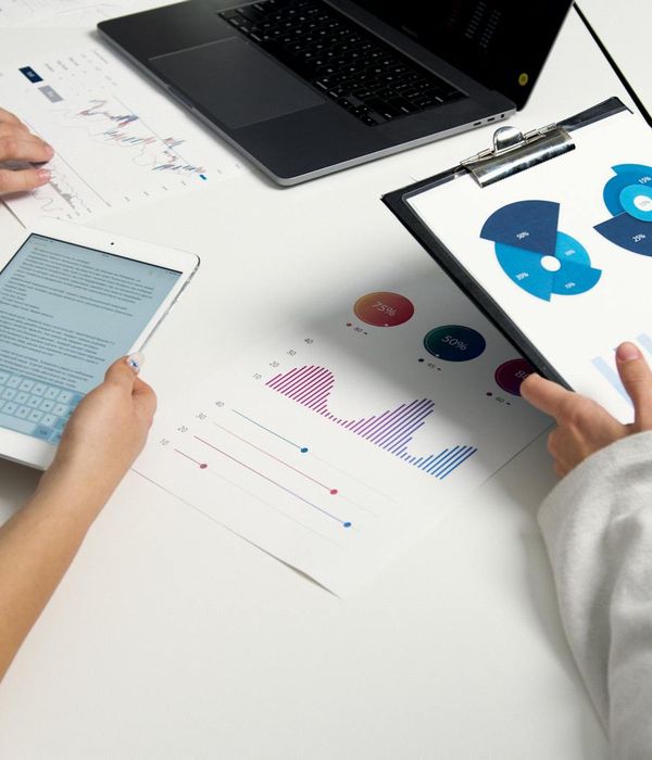 Business team collaborating on financial strategies